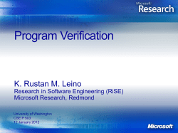 Dafny, a program verifier for functional correctness
