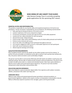 NOW HIRING ZIP LINE CANOPY TOUR GUIDES Lake Geneva