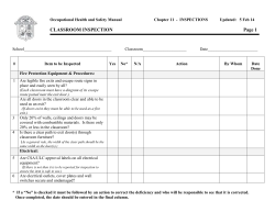CLASSROOM INSPECTION Page 1