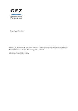 The European-Mediterranean Earthquake Catalogue