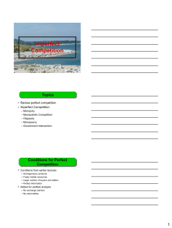 Imperfect Competition - Department of Agricultural Economics