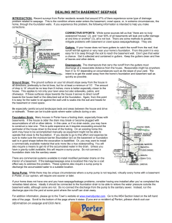 DEALING WITH BASEMENT SEEPAGE INTRODUCTION: Recent