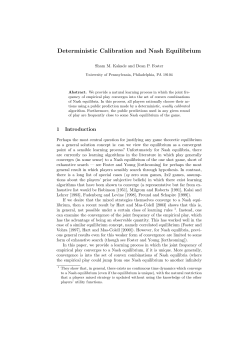 Deterministic Calibration and Nash Equilibrium