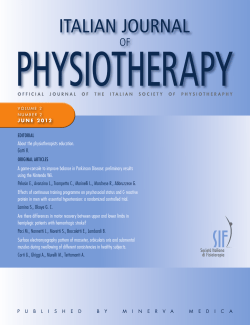EDITORIAL About the physiotherapists education. Gatti R