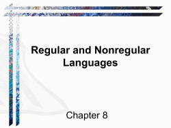 Languages: Regular or Not? - Computer Science