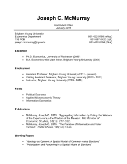 JOSEPH McMURRAY - BYU Economics