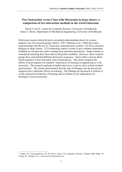 Peer Instruction versus Class-wide Discussion in large