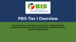 PBIS Tier I Overview - myLearning | Pasco County Schools