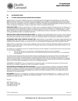 I-9 Authorized Agent Information