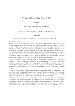 An Optimal Dice Rolling Policy for Risk