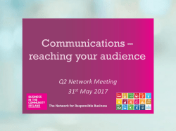Q2 Network Meeting 31 st May 2017
