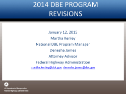 2014 dbe program revisions