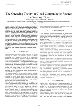 The Queueing Theory in Cloud Computing to Reduce the Waiting