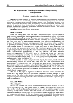 37. An Approach to Teaching Introductory Programming Using Games
