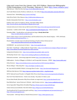 Likes and Loves Resources Bibliography 2015 CCIRA