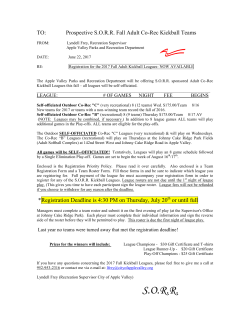 TO: Prospective Summer Adult Volleyball Teams
