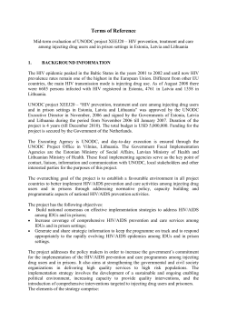 The Terms of Reference - United Nations Office on Drugs and Crime