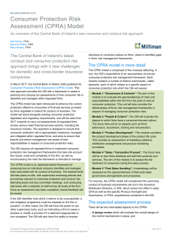 Consumer Protection Risk Assessment (CPRA) Model