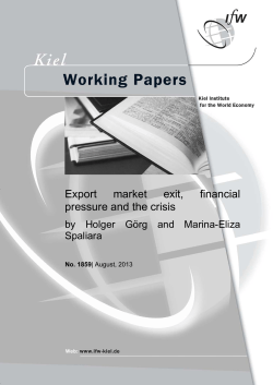 Export Market Exit, Financial Pressure and the Crisis