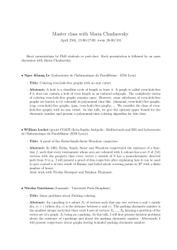 Master class with Maria Chudnovsky