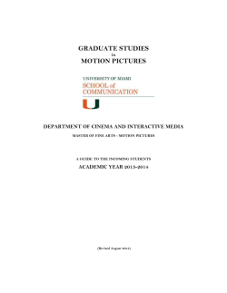 graduate studies - University of Miami School of Communication