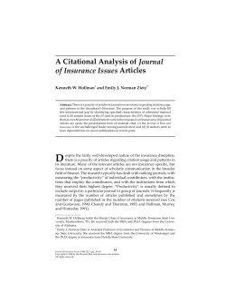 A Citational Analysis of Journal of Insurance Issues Articles