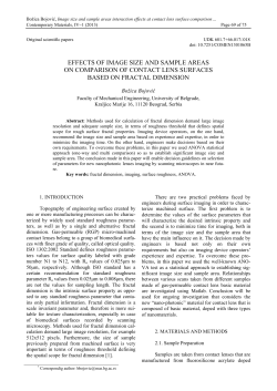 effects of image size and sample areas on comparison of contact