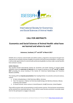 CALL FOR ABSTRACTS Economics and Social Sciences of Animal