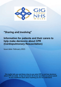 Wales DNACPR Patient Information Leaflet