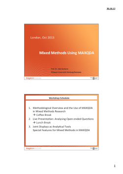Mixed Methods Using MAXQDA