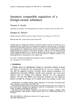 Incentive compatible regulation of a foreign