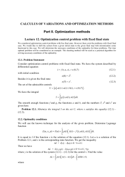Lecture 12. Optimization control problem with fixed final state
