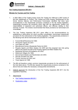 Fair Trading Inspectors Bill 2011