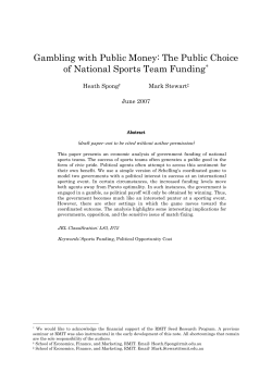 The Public Choice of National Sports Team Funding