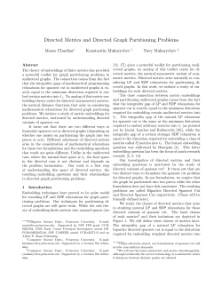 Directed Metrics and Directed Graph Partitioning Problems