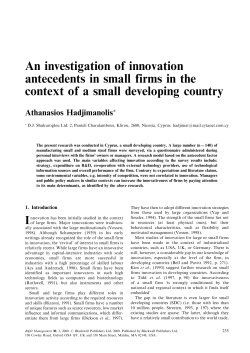 An investigation of innovation antecedents in small firms in the