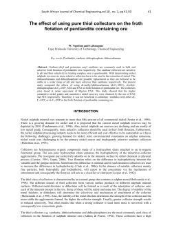 The effect of using pure thiol collectors on the froth flotation