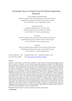 A Systematic Survey of Games Used for Software