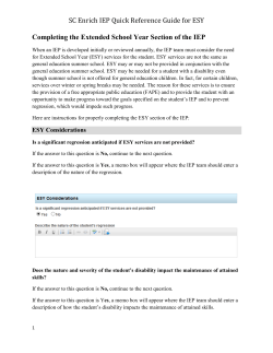 SC Enrich IEP Quick Reference Guide for ESY