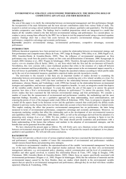 may corporate environmental management influence firms