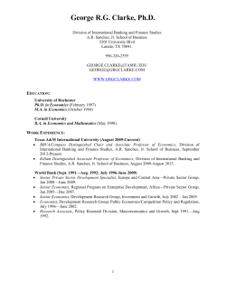 Curriculum Vitae - George RG Clarke`s Papers on Economics.