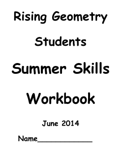 Rising Geometry Summer Skills Work 2014