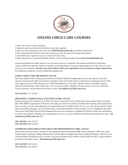 online child care courses 2017 - Chesapeake Child Care Resource