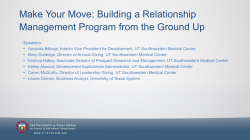 Make Your Move: Building a Relationship Management Program