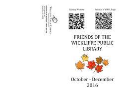 Friends of the Wickliffe Public Library 1713 Lincoln Rd Wickliffe, OH