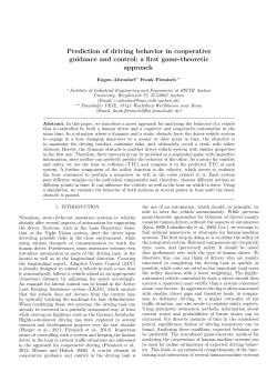 Prediction of driving behavior in cooperative
