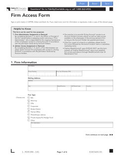 Firm Access Form - Fidelity Charitable