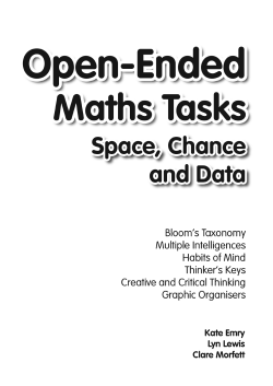 Open-Ended Maths Tasks: Space, Chance, Data