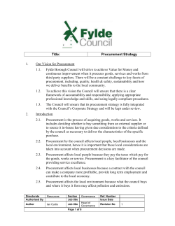 Procurement Strategy - Fylde Borough Council