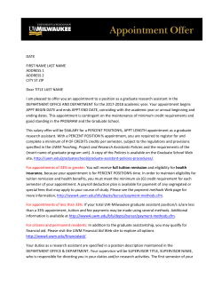 Sample RA Appointment Letter ()